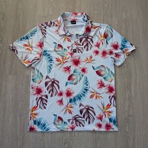 Bad Birdie Shirt Men's XL Hawaiian Dreams Golf Polo Stretch